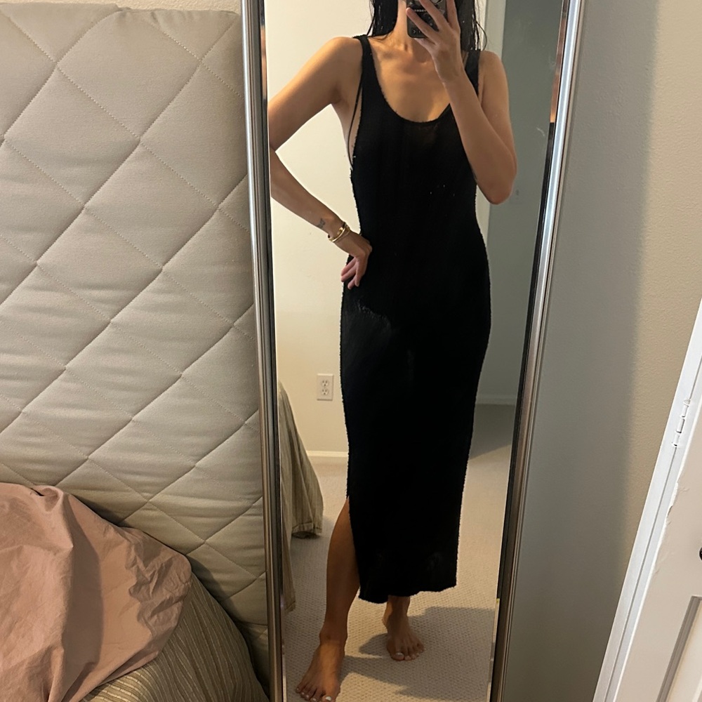 The Row Black Midi Dress